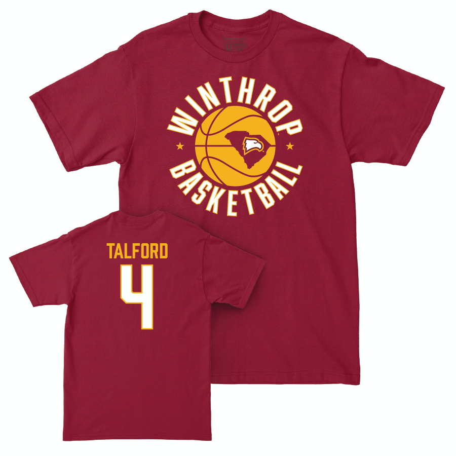 Winthrop Men's Basketball Maroon Hardwood Tee - Kelton Talford Small