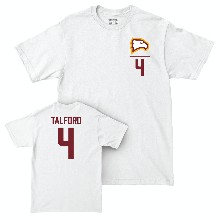 Winthrop Men's Basketball White Logo Comfort Colors Tee - Kelton Talford Small