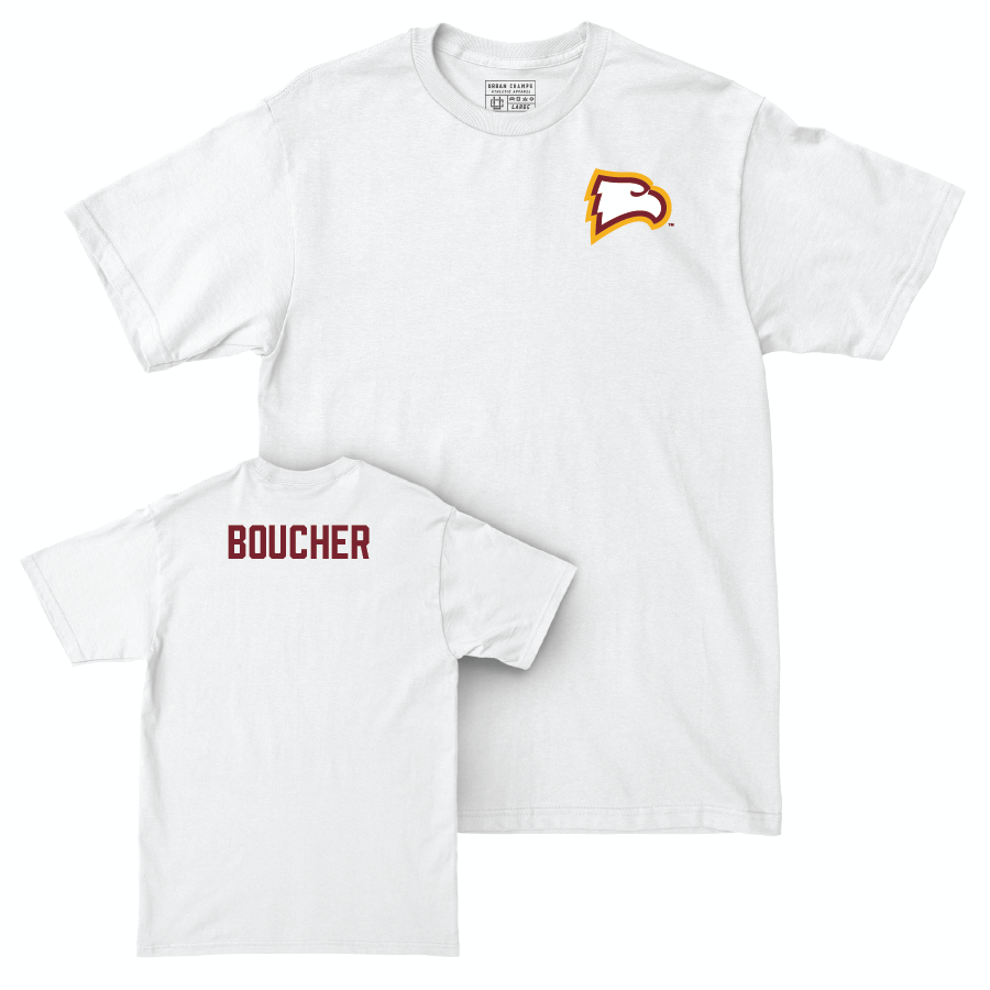 Winthrop Men's Track & Field White Logo Comfort Colors Tee - Michael Boucher Small