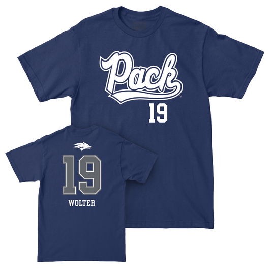 Nevada Football Navy Script Tee  - Anthony Wolter