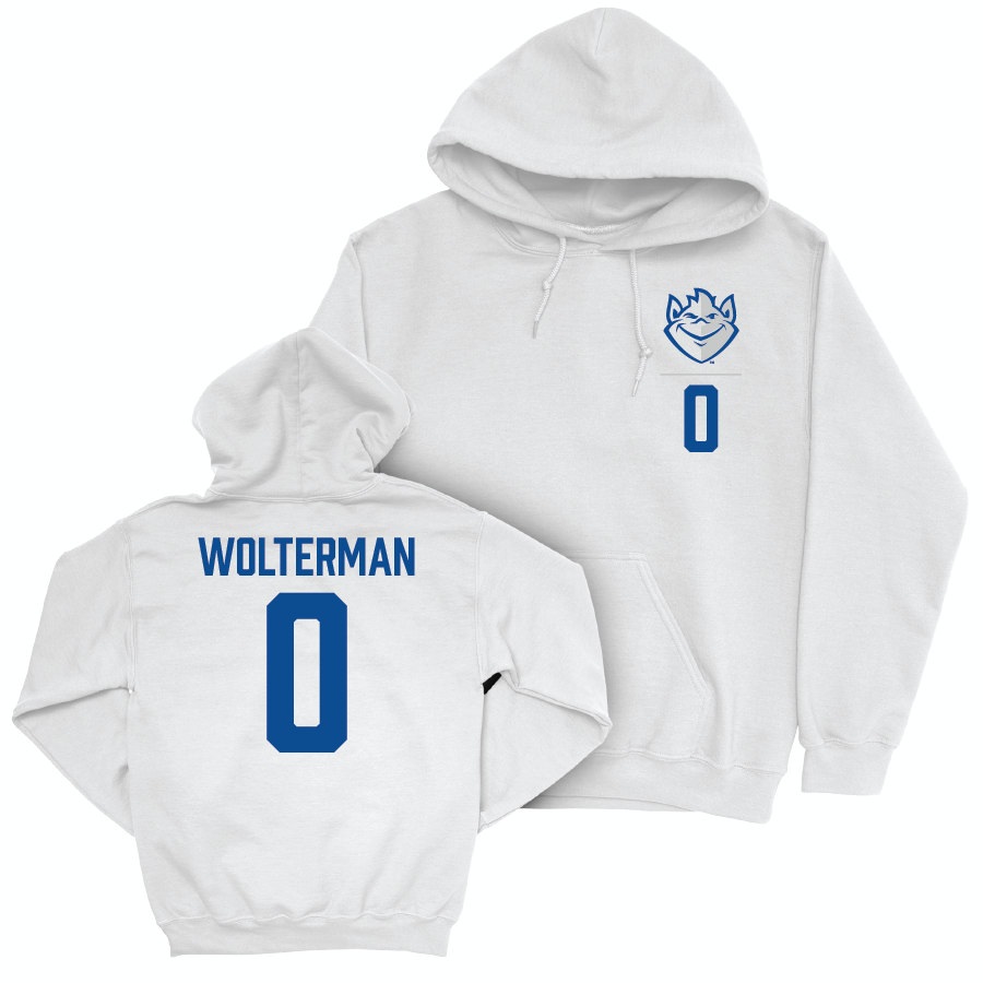 Saint Louis Women's Soccer White Logo Hoodie  - Becca Wolterman