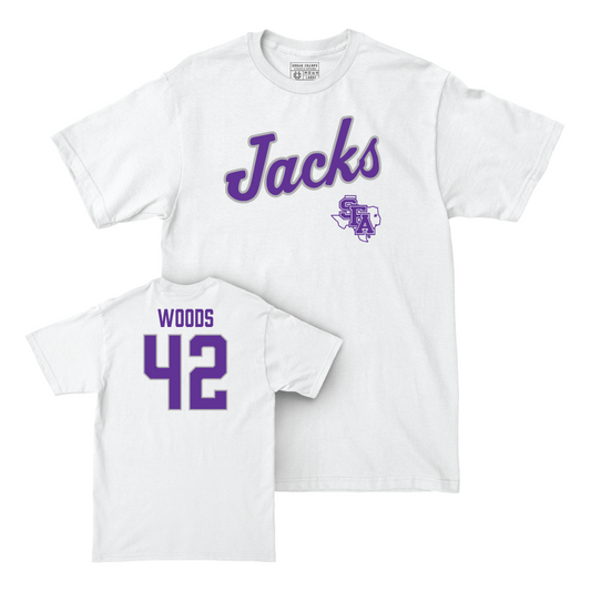 SFA Football White Script Comfort Colors Tee   - Michael Woods