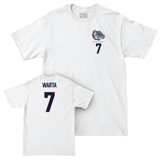 Gonzaga Women's Soccer White Logo Comfort Colors Tee  - Emelia Warta