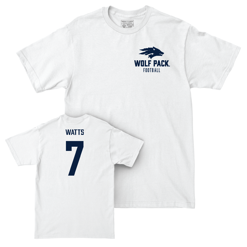 Nevada Football White Logo Comfort Colors Tee - Drue Watts