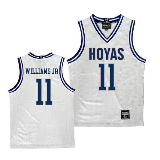 Georgetown Men's Basketball White Jersey  - Curtis Williams Jr