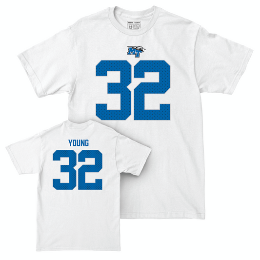 MTSU Football White Blitz Comfort Colors Tee  - Alan Young