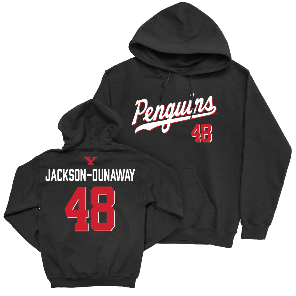 Youngstown State Football Black Script Hoodie - Andrew Jackson-Dunaway Small