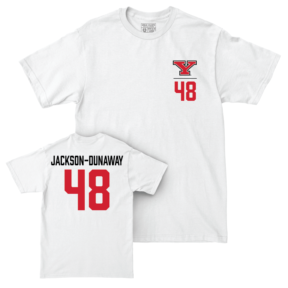 Youngstown State Football White Logo Comfort Colors Tee - Andrew Jackson-Dunaway Small