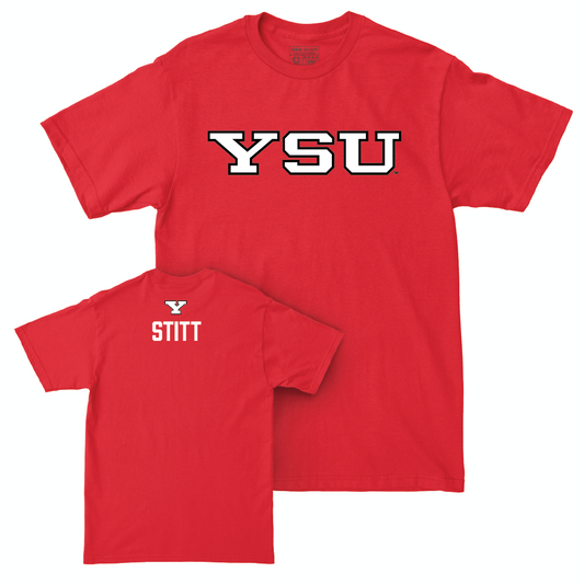 Youngstown State Men's Track & Field Red Sideline Tee - Abram Stitt Small