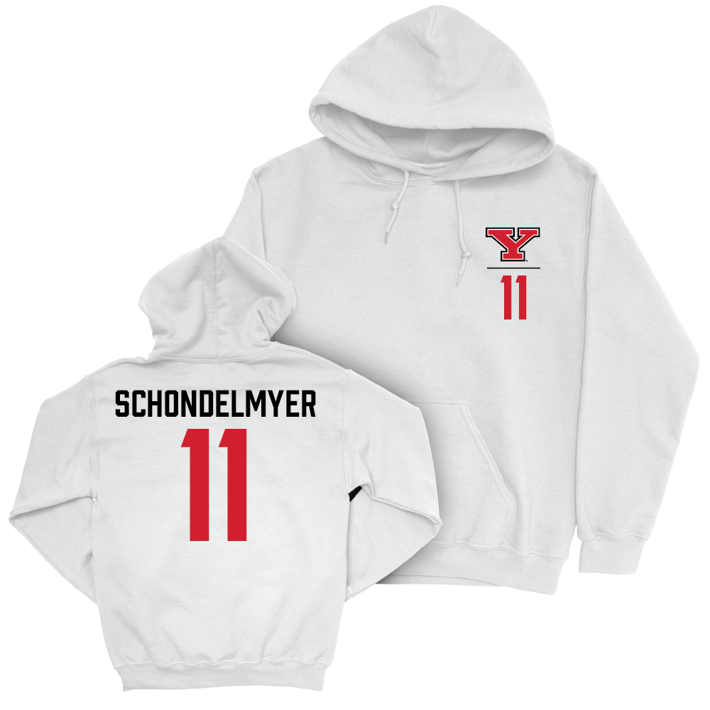 Youngstown State Football White Logo Hoodie - Bryce Schondelmyer Small