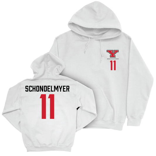 Youngstown State Football White Logo Hoodie - Bryce Schondelmyer Small