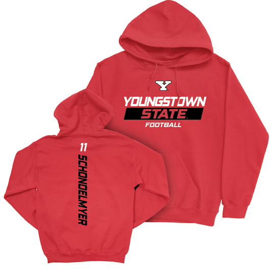 Youngstown State Football Red Rush Hoodie - Bryce Schondelmyer Small