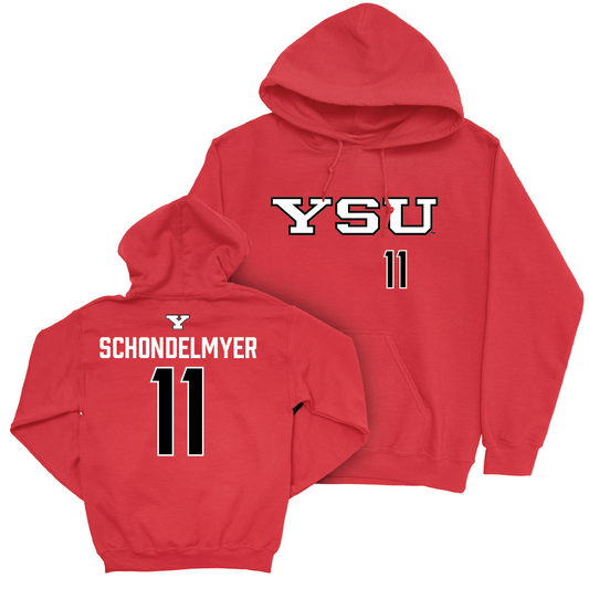 Youngstown State Football Red Sideline Hoodie - Bryce Schondelmyer Small