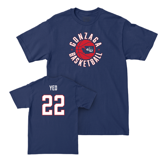 Gonzaga Men's Basketball Navy Hardwood Tee - Jun Seok Yeo