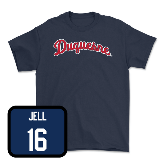 Duquesne Men's Soccer Navy Script Tee