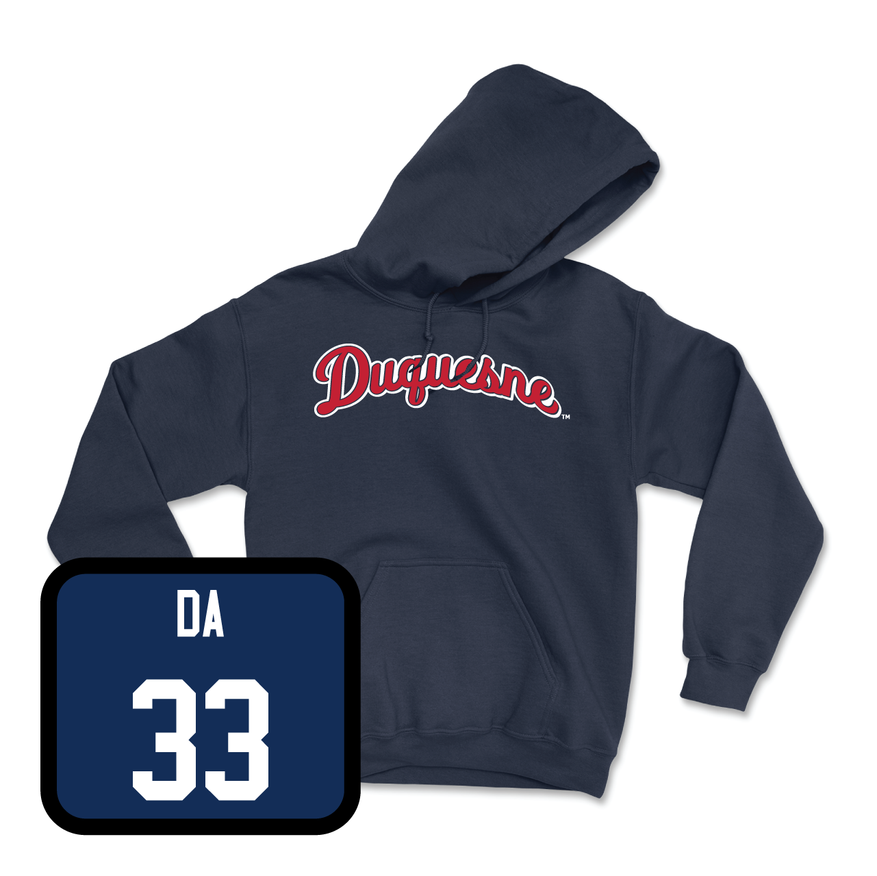 Duquesne Men's Soccer Navy Script Hoodie