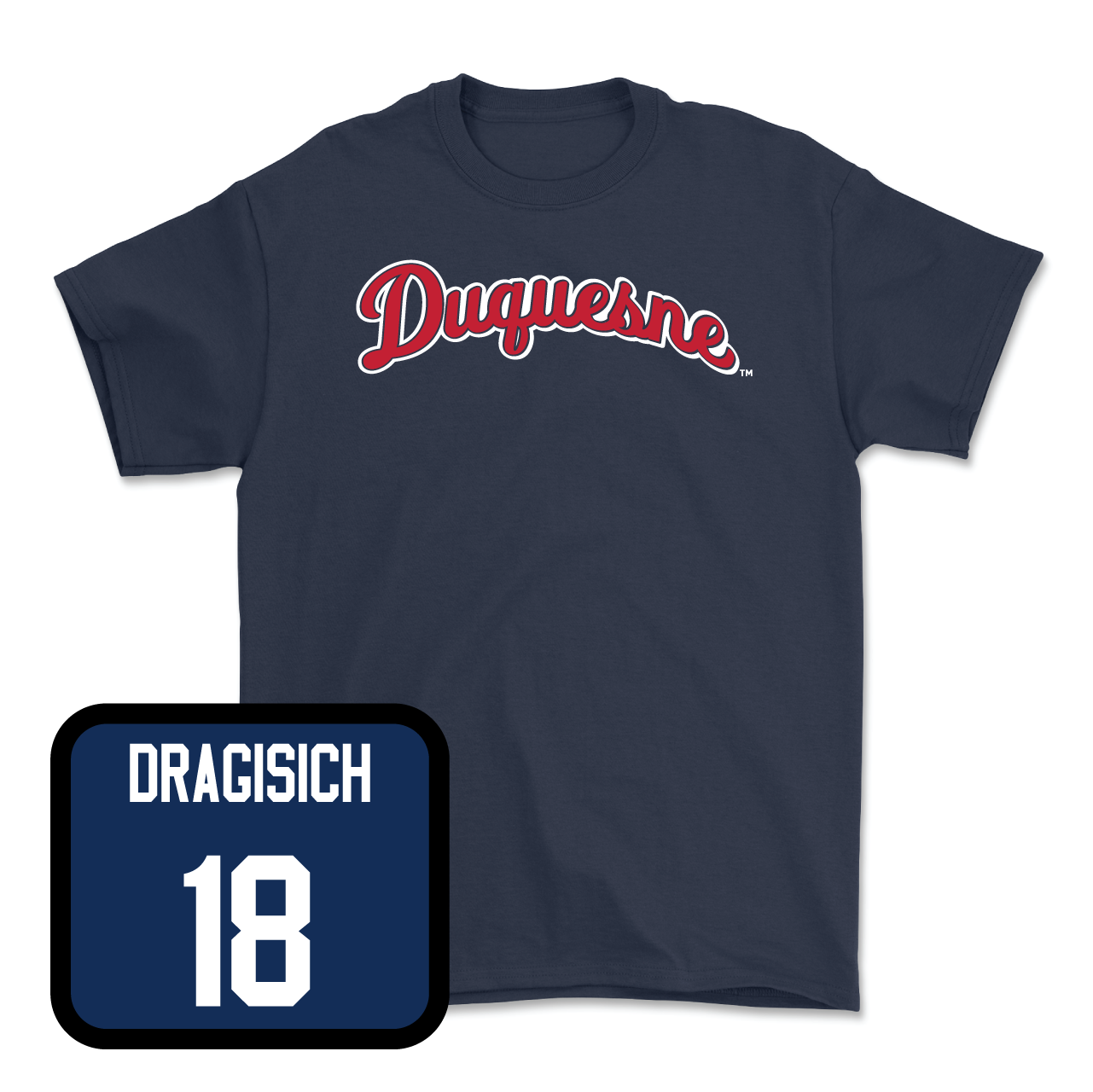 Duquesne Men's Soccer Navy Script Tee